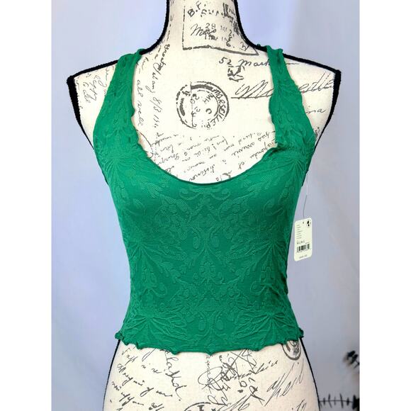 Free People Here For You Cami Lettuce Edges Hem Ivy League M/L - Picture 6 of 12